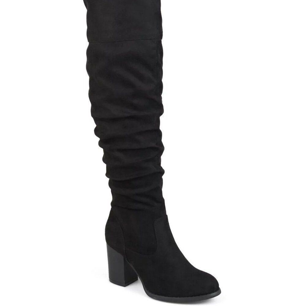 Journee Collection Women's Kaison Stacked Heel Over The Knee Boots, WC size 7